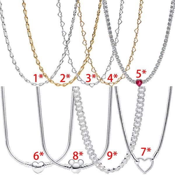 New S925 Sterling Silver Pavé Cuban Chain Necklace Ladies DIY Jewelry