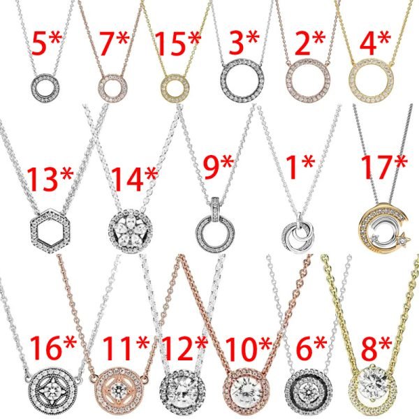 New S925 Sterling Silver Elevated Heart Family Always Encircled Pendant Necklace Ladies DIY Jewelry