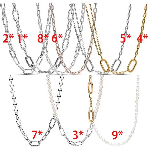 New S925 Sterling Silver FINAL SALE ME Round Clasp Medium-Link Chain Necklace Ladies DIY Jewelry