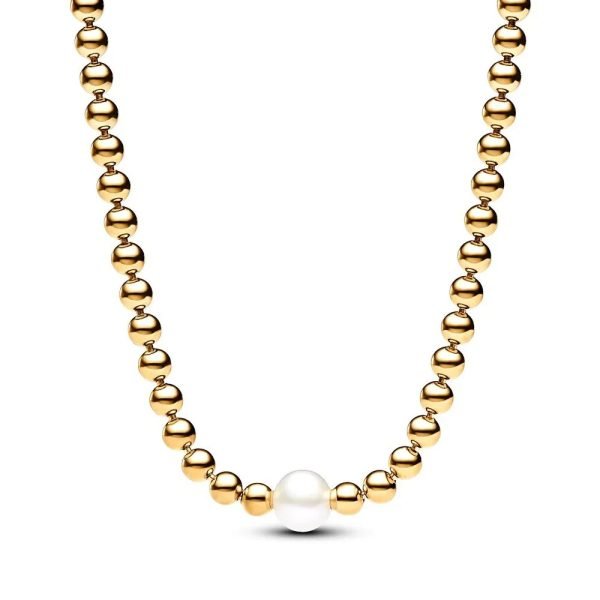 New S925 Sterling Silver Treated Freshwater Cultured Pearl & Beads Collier Necklace Ladies DIY Jewelry - 图片 3