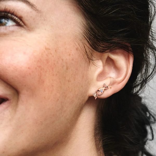 Original Women's Sparkling Sun Moon Daisy Logo Pearl Candy Earrings Suitable for Girlfriends and Family Holiday Gifts Jewelry - 图片 3
