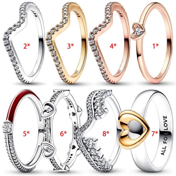 New Sparkling Wave Eternal Love Heart Women's Logo ME Dropping Gel Ring Girlfriend Family Holiday Fashion Gift Jewelry