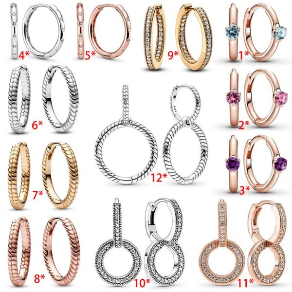 Original Women's Secret Set Serpentine Logo Double Ring Earrings Suitable for Girlfriends and Family Holiday Gifts Jewelry