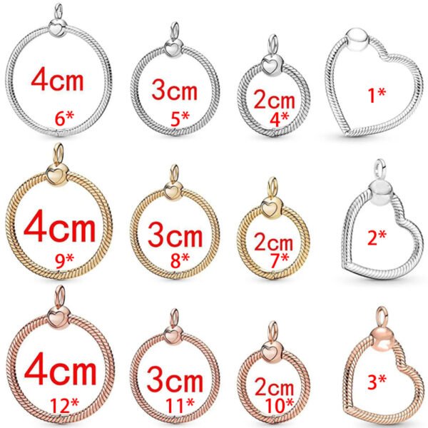 Creative Fashion Love Heart Women's Original Logo Ring Pendant Charm For Girlfriend and Family Holiday Gifts Bracelet Jewelry