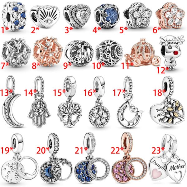 Creative Snowflake Pumpkin Car Women's Original Logo Double Heart Charm For Girlfriend and Family Holiday Gift Bracelet Jewelry