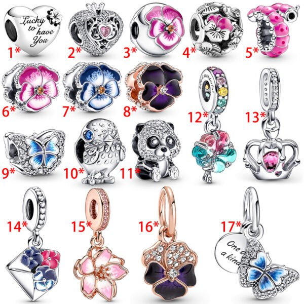 New Creative Three Color Violet Women's Original Logo Caterpillar Crown Charm For Girlfriends and Relatives Holiday Gift Bracelet Jewelry