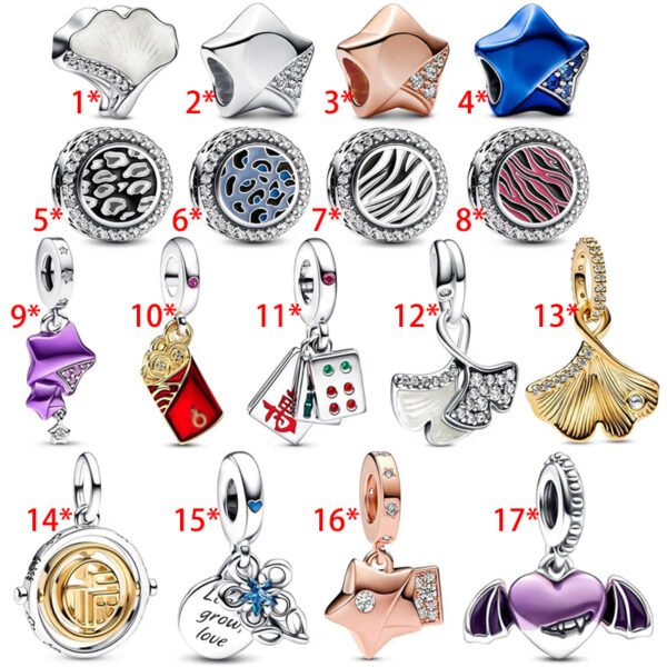 New Creative Lucky Star Women's Original Logo Heart shaped Batwing Charm For Girlfriend and Family Holiday Gift Bracelet Jewelry