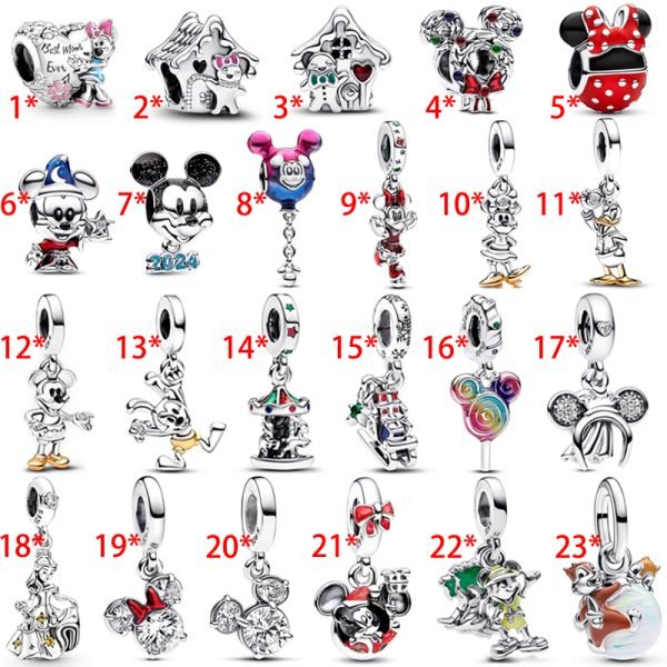 New Creative Minnie Mouse Women's Logo Lucky Mickey Mouse Disney Charm Gift for For and Family Holiday Gift Bracelet Jewelry