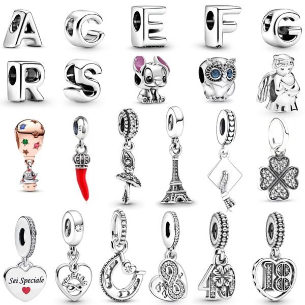 Fashionable original logo letters, love balloons, ladies' charm, suitable for holiday gifts, bracelets, necklaces, jewelry