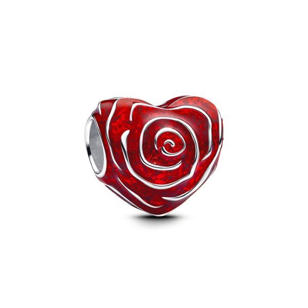 New 925 Silver LOVE Series Women's Love Rose Logo Charm Jewelry Suitable for Pandora Bracelet Necklace Fashion Festival Gift - 图片 3