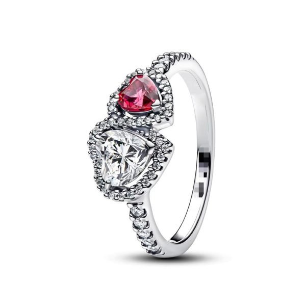 New Creative Women's Sparkling Double Heart Original Standard Ring Girlfriend Fashion Festival Gift - 图片 4