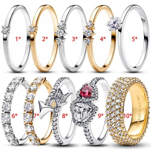 New Creative Women's Sparkling Double Heart Original Standard Ring Girlfriend Fashion Festival Gift