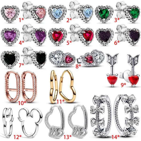 Creative New Arrow Heart piercing Women Shining Love Heart Original Logo ME Earrings Girlfriend Fashion Festival Gift Jewelry