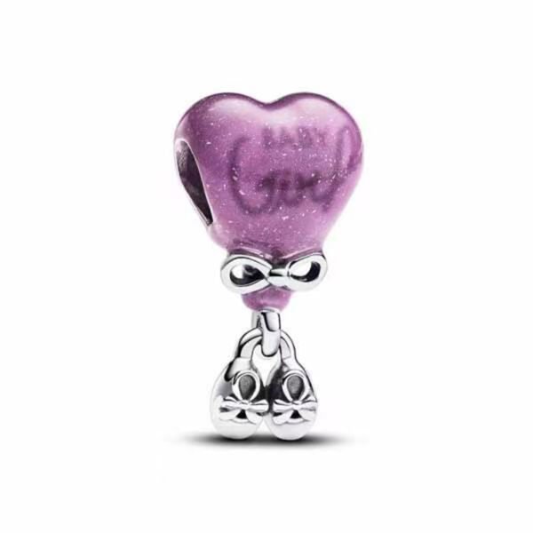Creative Love Heart Balloon Mermaid Fashion Minnie Original Logo Charm Suitable Pandora Bracelet Necklace - 图片 5